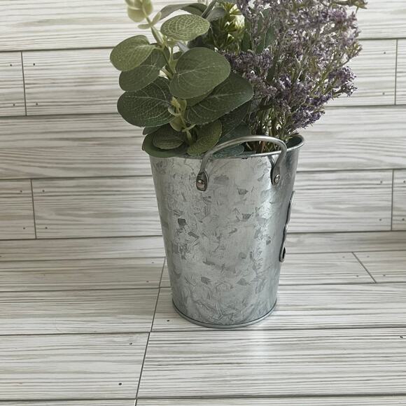 Ashland Custom "Home" Rustic Farmhouse Galvanized Tin Bucket Decor - Picture 6 of 8